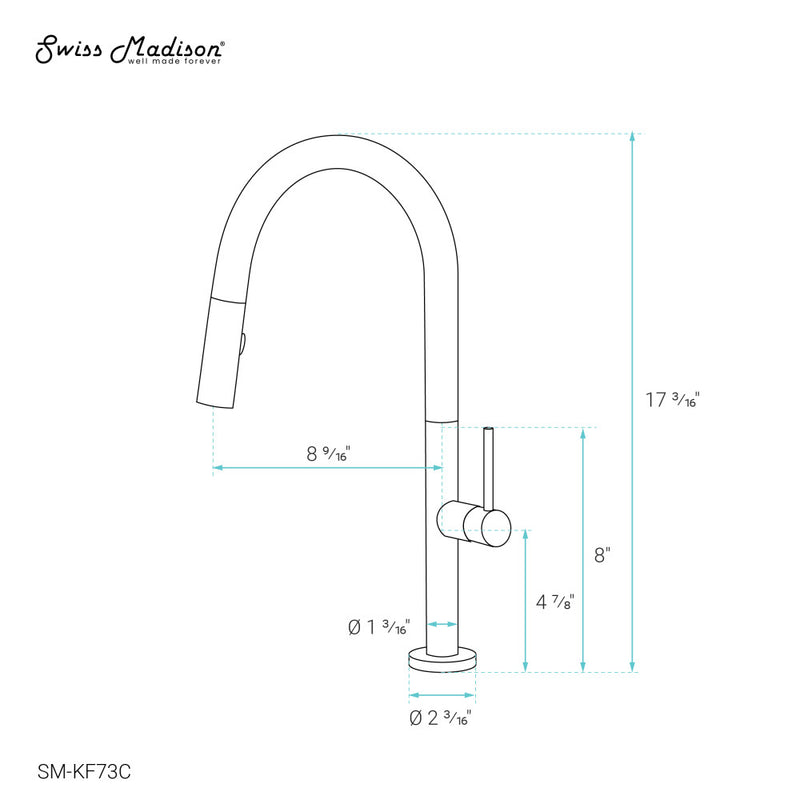 Chalet Single Handle, Pull-Down Kitchen Faucet in Chrome