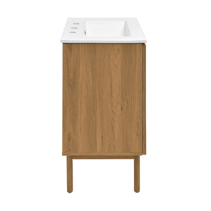 Classe 24" Freestanding Bathroom Vanity in Golden Oak with 3-Hole Centerset Sink Top