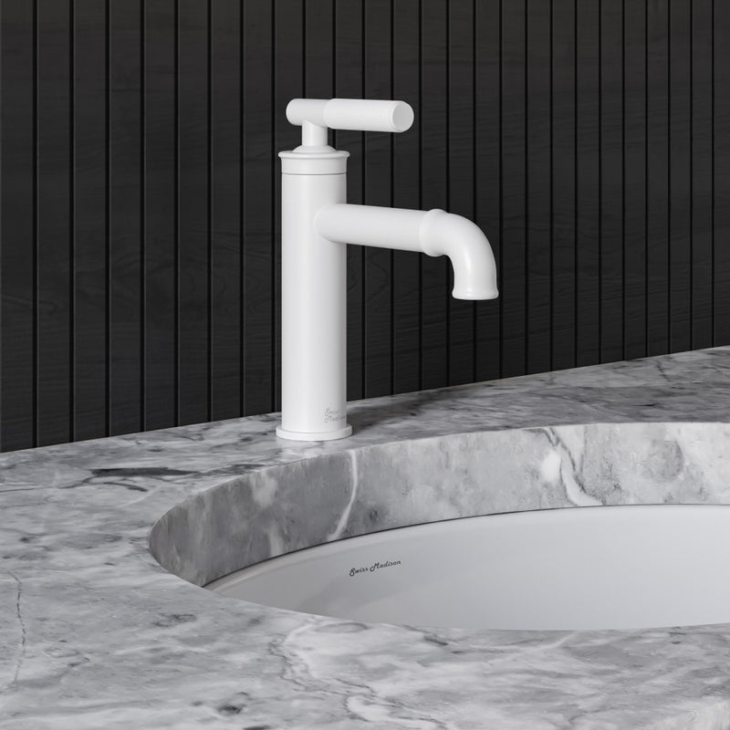 Avallon Single Hole, Single-Handle Sleek, Bathroom Faucet in Matte White