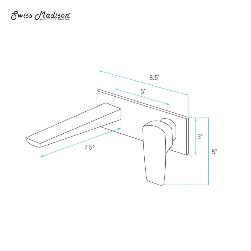 Monaco Single-Handle, Wall-Mount, Bathroom Faucet in Chrome