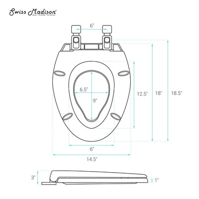 Elongated Toilet Seat with Toddler Seat Built In, Family Toilet Seat in Glossy White