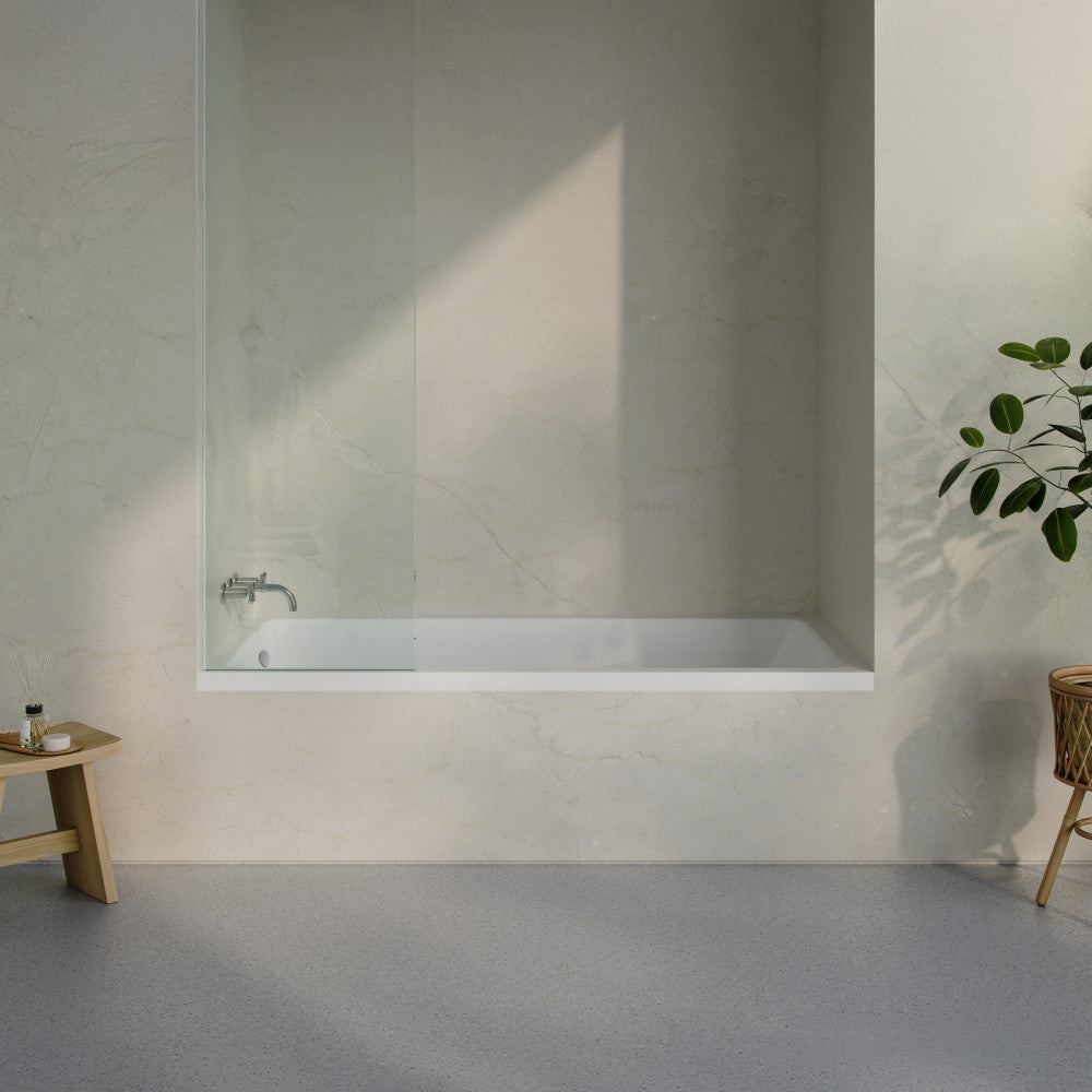 Voltaire 72 x 36 Left Drain Soaking Alcove Bathtub in Glossy White with Integrated Armrest