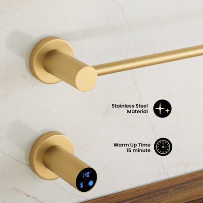 Claire 3-Bar Electric Towel Warmer in Brushed Gold