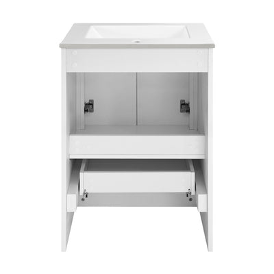 Virage 24" Freestanding Bathroom Vanity in White with Sink Top