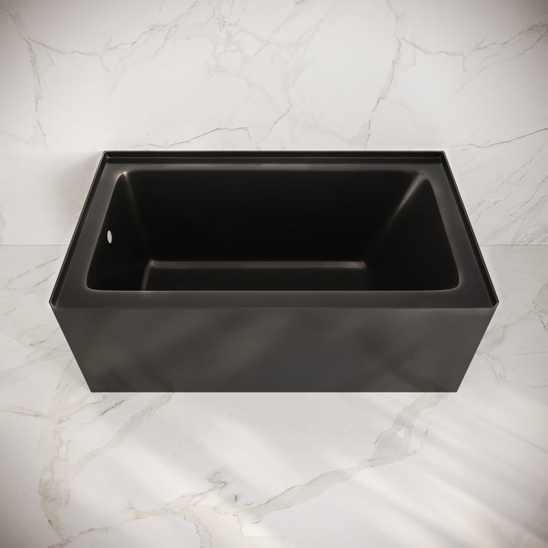 Voltaire 54 x 30 Skirted Left Drain Soaking Apron Bathtub in Glossy Black