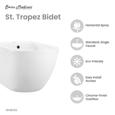 St. Tropez Wall Hung Bidet in Glossy White