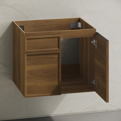 St. Tropez 24" Wall-Mounted Bathroom Vanity Cabinet without Top in Brown Oak