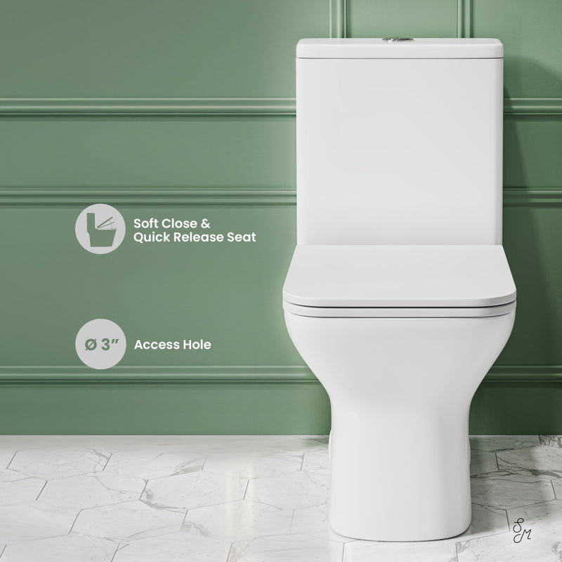 Carre One Piece Square Toilet Dual Flush 1.1/1.6 gpf in Matte White