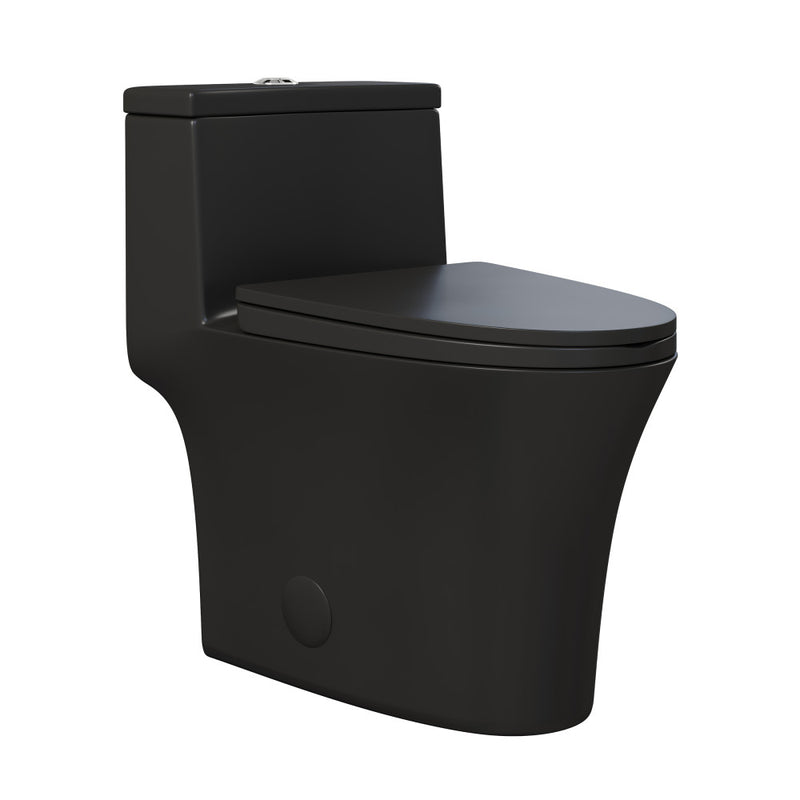 Bastille One-Piece 12" Rough-in 1.1/1.6 GPF Dual Top Flush Elongated Toilet in Matte Black