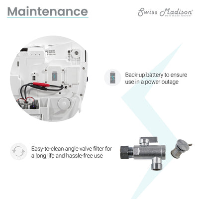 Avancer Smart Tankless Elongated Toilet and Bidet, Touchless Vortex Dual-Flush 1.1/1.6 gpf