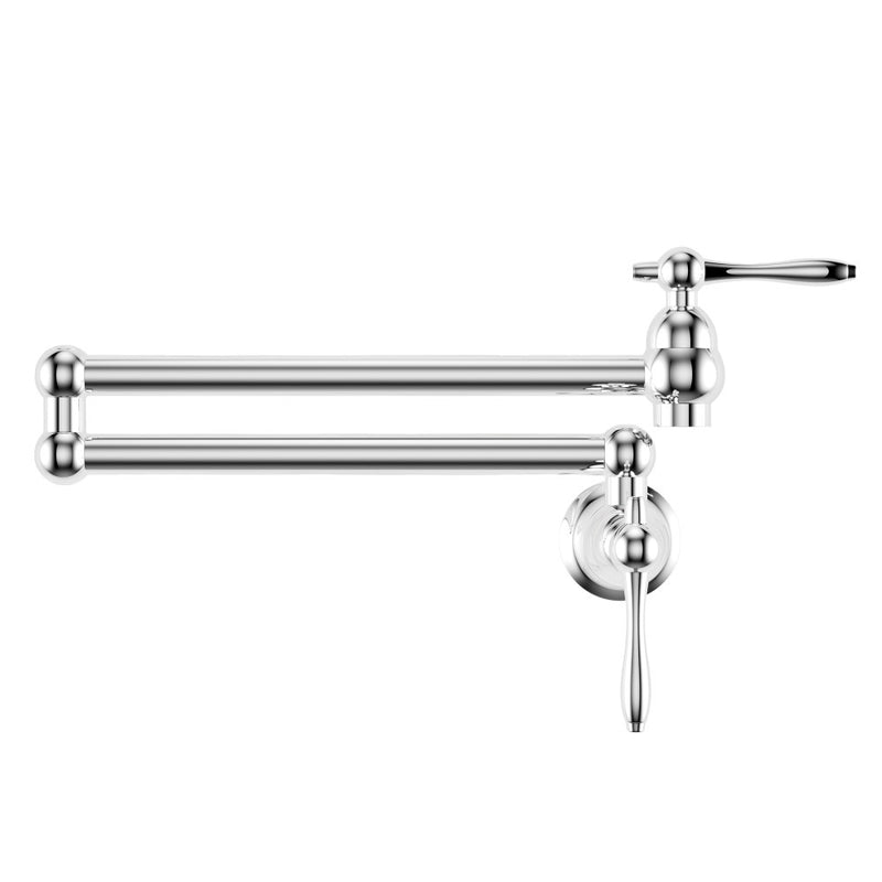 Plaisir Retractable Wall Mount Pot Filler Faucet in Polished Chrome