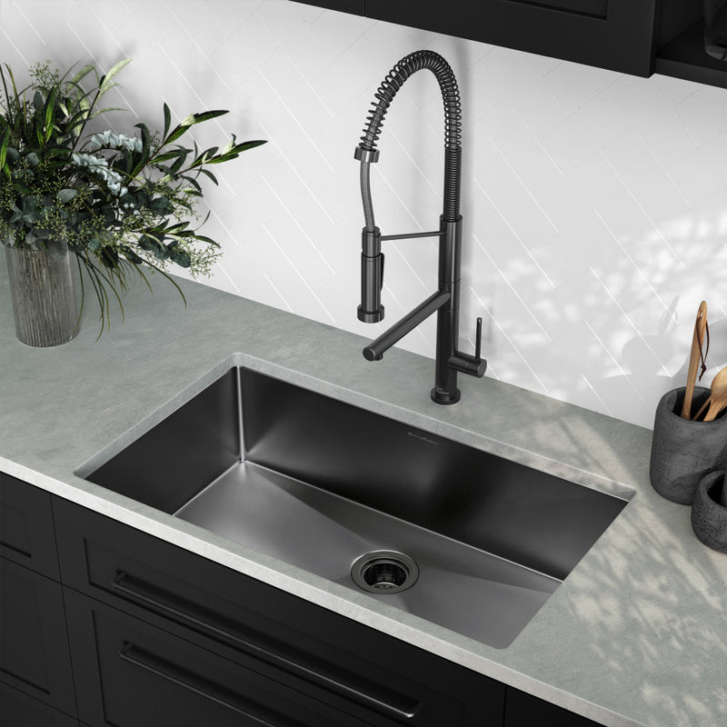 Rivage 32 x 19 Stainless Steel, Single Basin, Undermount Kitchen Sink, Black