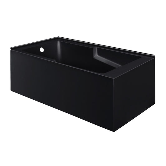 Voltaire 60 x 32 Left Drain Soaking Alcove Corner Apron Bathtub in Matte Black