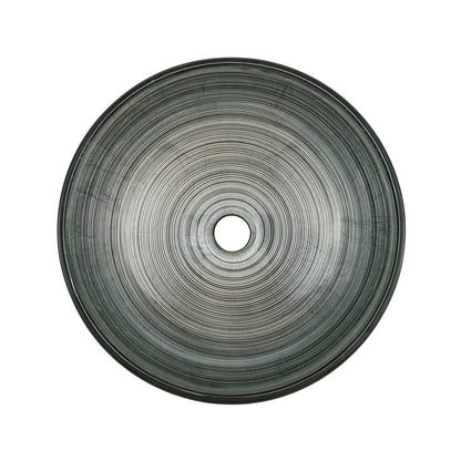 Cascade 16.5 Glass Vessel Sink with Faucet, Smoky Gray