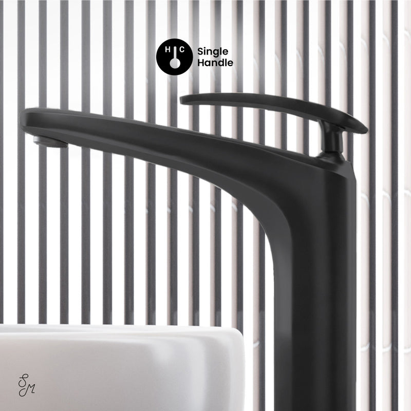 Sublime Single Hole, Single-Handle, High Arc Bathroom Faucet in Matte Black