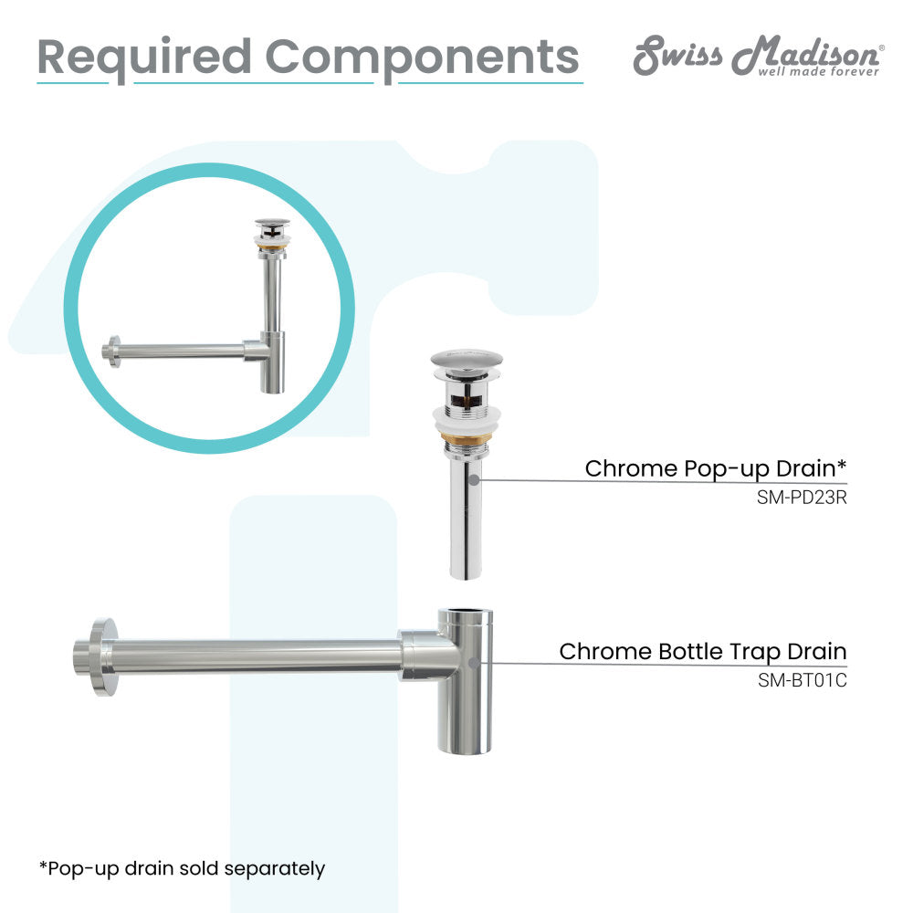 Bottle Trap Drain, Chrome – Swiss Madison - well made forever