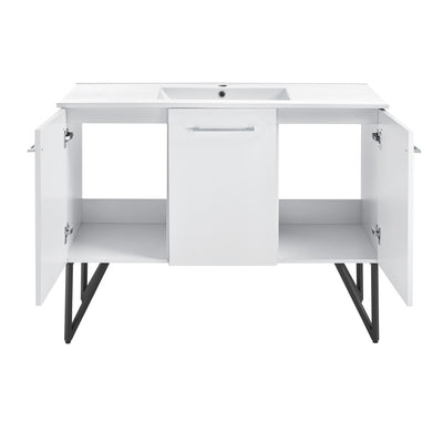 Annecy 48" Freestanding Bathroom Vanity in White with Sink Top