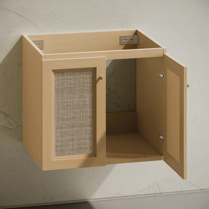 Classe 24" Wall-Mounted Bathroom Vanity in Natural Oak without Sink Top