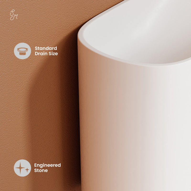 Terre 18" Right Side Faucet Wall-Mount Bathroom Sink in White