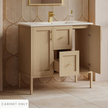 Forme 36" Modular Freestanding Bathroom Vanity Cabinet without Top in Natural Oak