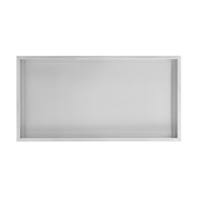 Voltaire 12" x 24" Stainless Steel Single Shelf Wall Niche in Matte Chrome