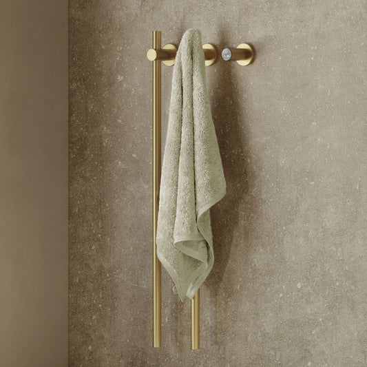 Monaco 2-Bar Electric Towel Warmer with Timer in Brushed Gold