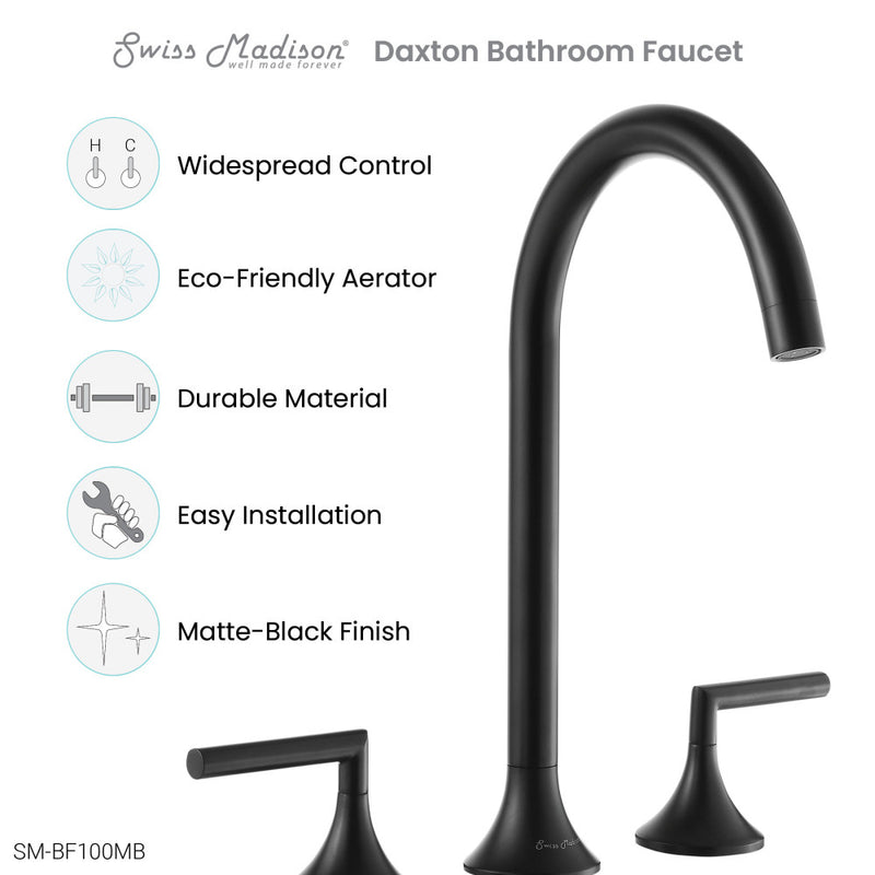 Daxton 8 in. Widespread Bathroom Faucet in Matte Black