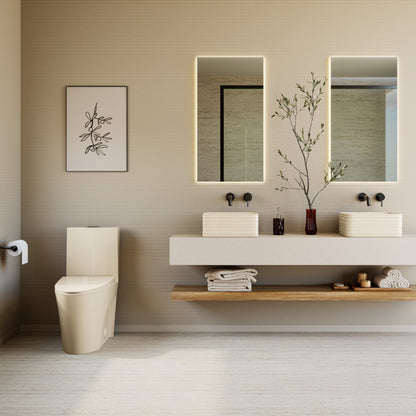St. Tropez One Piece Elongated Toilet Dual Vortex Flush 1.1/1.6 gpf in Bisque