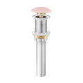 Ceramic Bathroom Sink Non-Overflow Pop Up Drain in Matte Pink