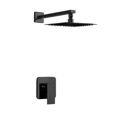 Concorde Single-Handle 1 Spray 8" Wall Mounted Fixed Shower Head in Matte Black (Valve Included)