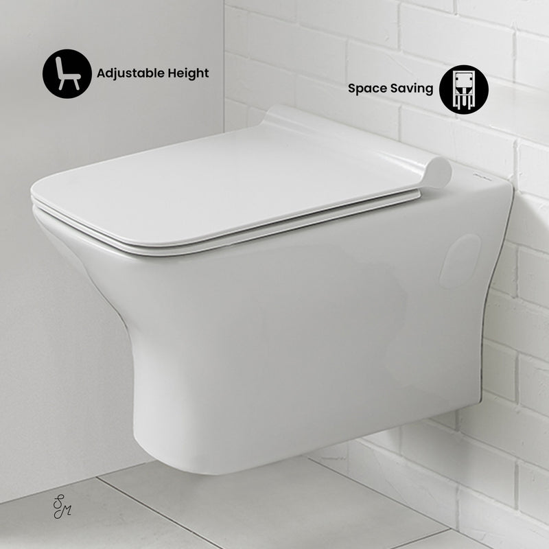 Carre Wall-Hung Elongated Toilet Bowl