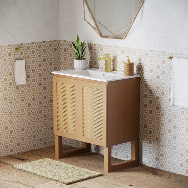 Arles 30" Single, Bathroom Vanity in Honey