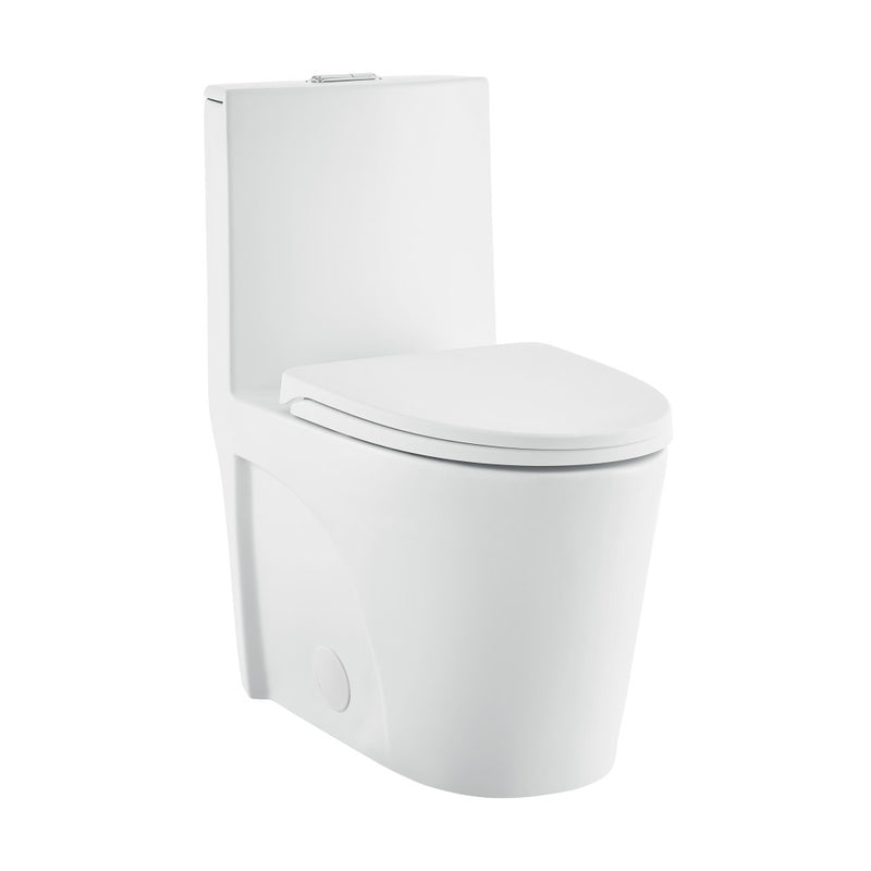 St. Tropez One-Piece 10" Rough-in 1.1/1.6 GPF Dual Top Vortex Flush Elongated Toilet in Matte White