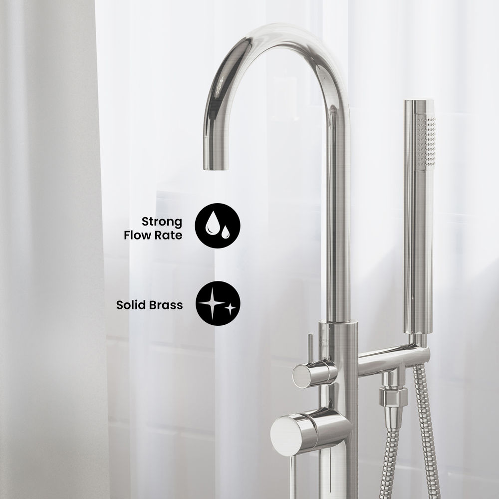 Ivy Freestanding Bathtub Faucet in Brushed Nickel