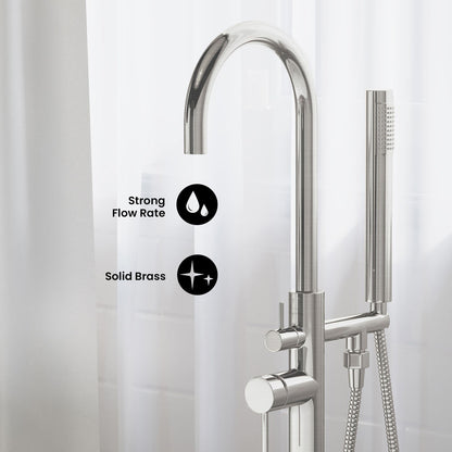 Ivy Freestanding Bathtub Faucet in Brushed Nickel