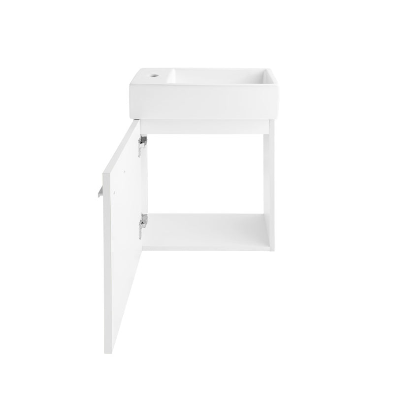 Colmer 18" Wall-Mounted Bathroom Vanity in White with Sink Top