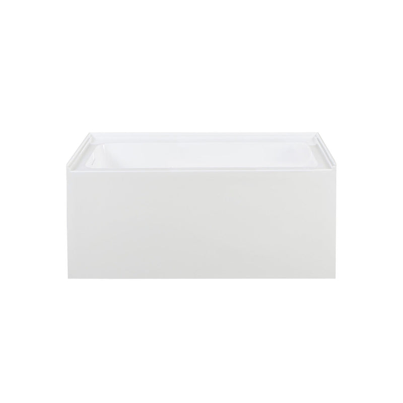 Voltaire 48 x 32 Skirted Left Drain Soaking Apron Bathtub in Glossy White with Integrated Overflow, Drain Included