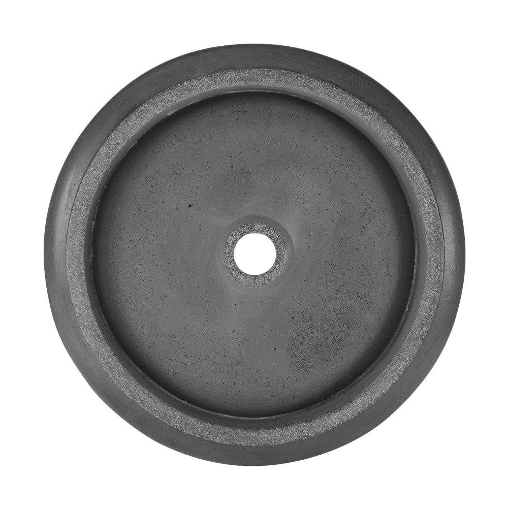 Lisse 17.5" Round Concrete Vessel Bathroom Sink in Dark Gray