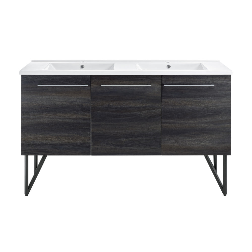 Annecy 60" Freestanding Bathroom Vanity in Black Walnut with Sink Top