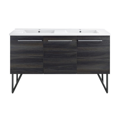 Annecy 60" Freestanding Bathroom Vanity in Black Walnut with Sink Top