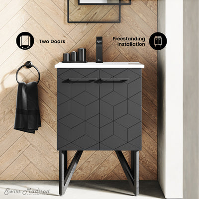 Annecy 24" Bathroom Vanity in Phantom Black