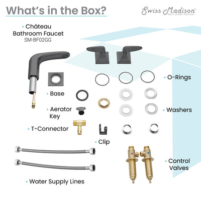 Chateau 8 in. Widespread, 2-Handle, Bathroom Faucet in Gunmetal Grey
