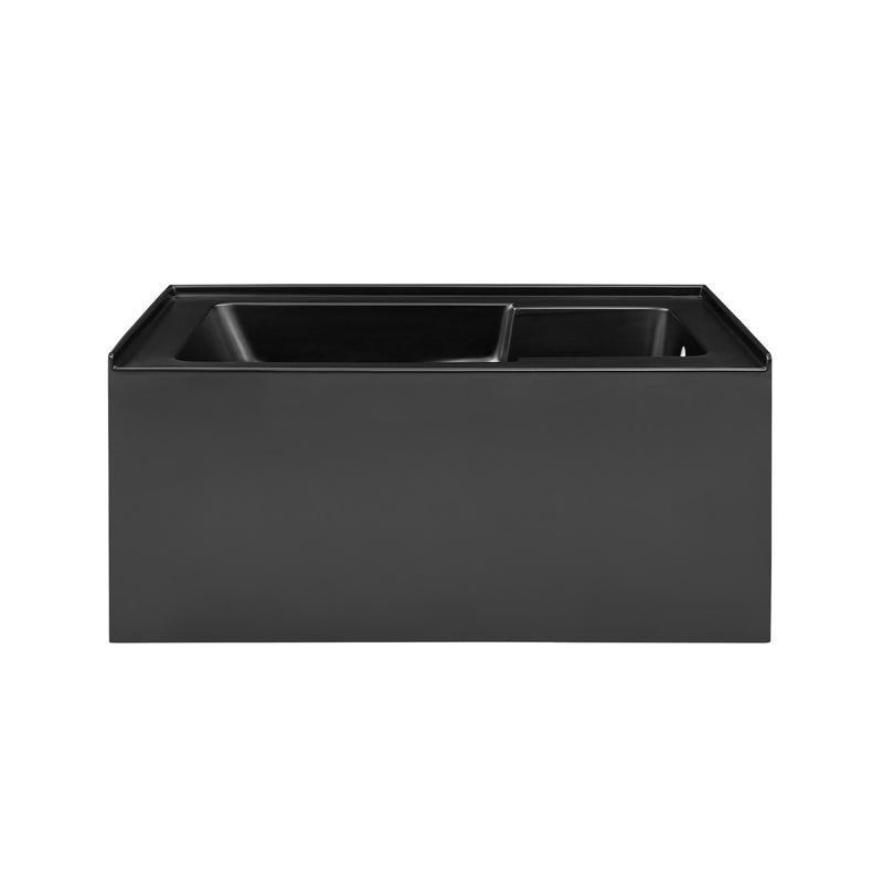 Voltaire 54" x 30" Right-Hand Drain Alcove Bathtub with Apron in Matte Black