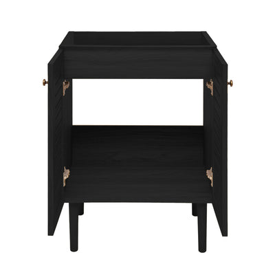 Bron 24" Freestanding Bathroom Vanity Cabinet without Top in Black Oak