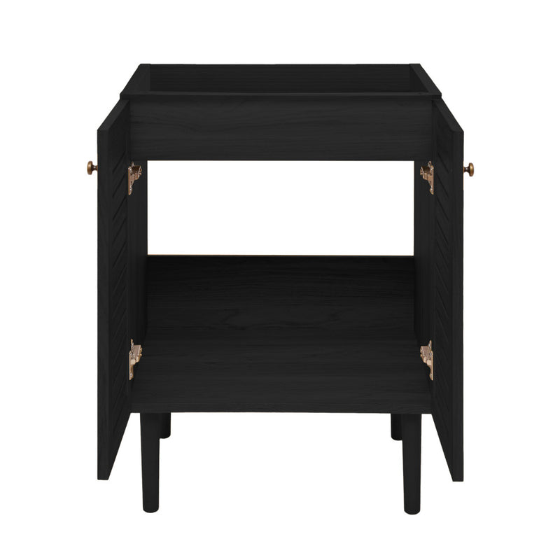 Bron 24" Freestanding Bathroom Vanity Cabinet without Top in Black Oak