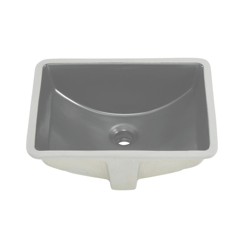 Plaisir 18.5" Rectangular Ceramic Undermount Bathroom Sink in Matte Gray