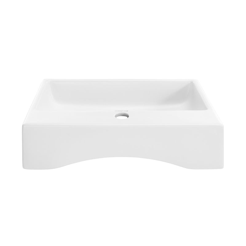 Claire 20 Rectangle Ceramic Vessel Sink, Matte White