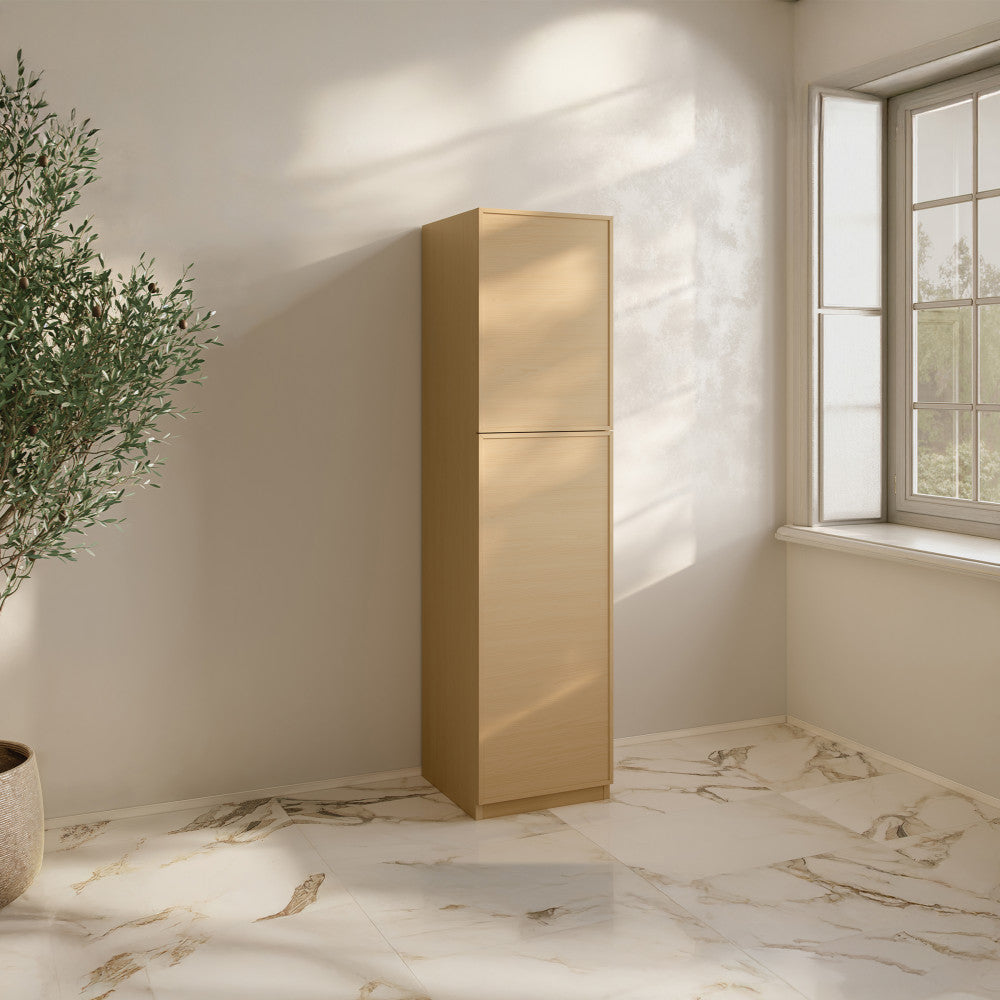 St. Tropez 15 x 15 x 60 Freestanding Linen Cabinet in Natural Oak