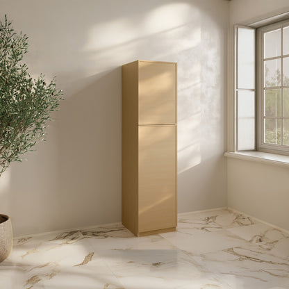St. Tropez 15 x 15 x 60 Freestanding Linen Cabinet in Natural Oak