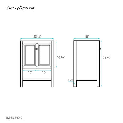 Chateau 24" Bathroom Vanity in Natural Oak - Cabinet